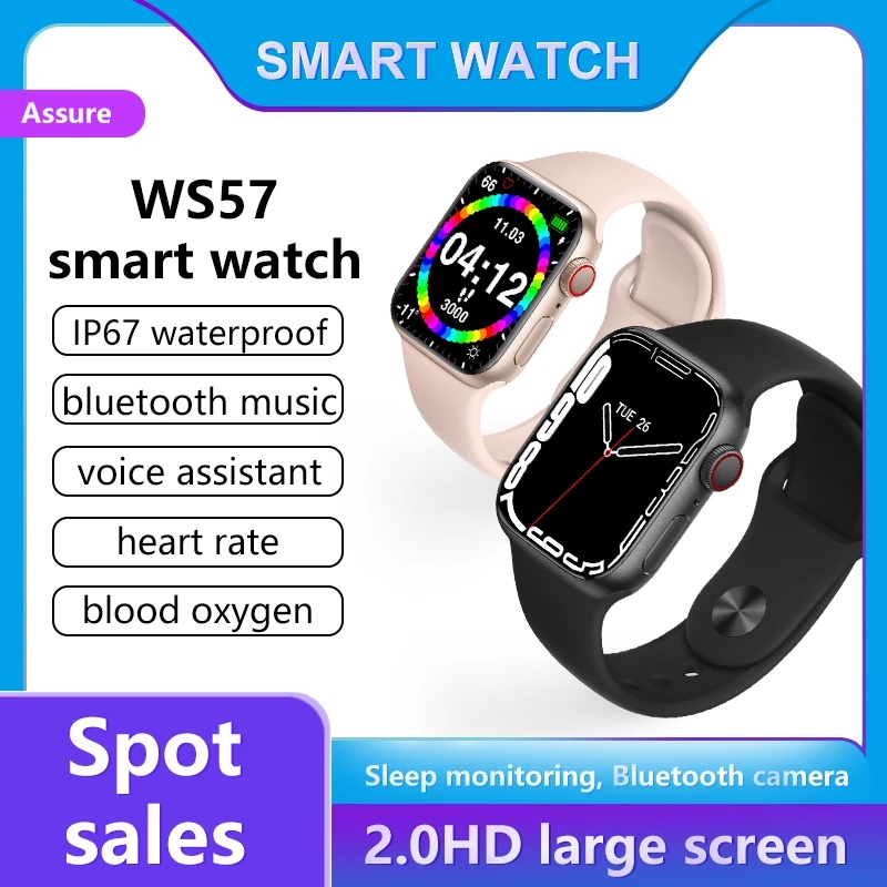 Novo IWO WS57 Smartwatch 2.0 Polegadas Bluetooth Chamada Esportiva Frequência Cardíaca Botão Girador Relógio Inteligente