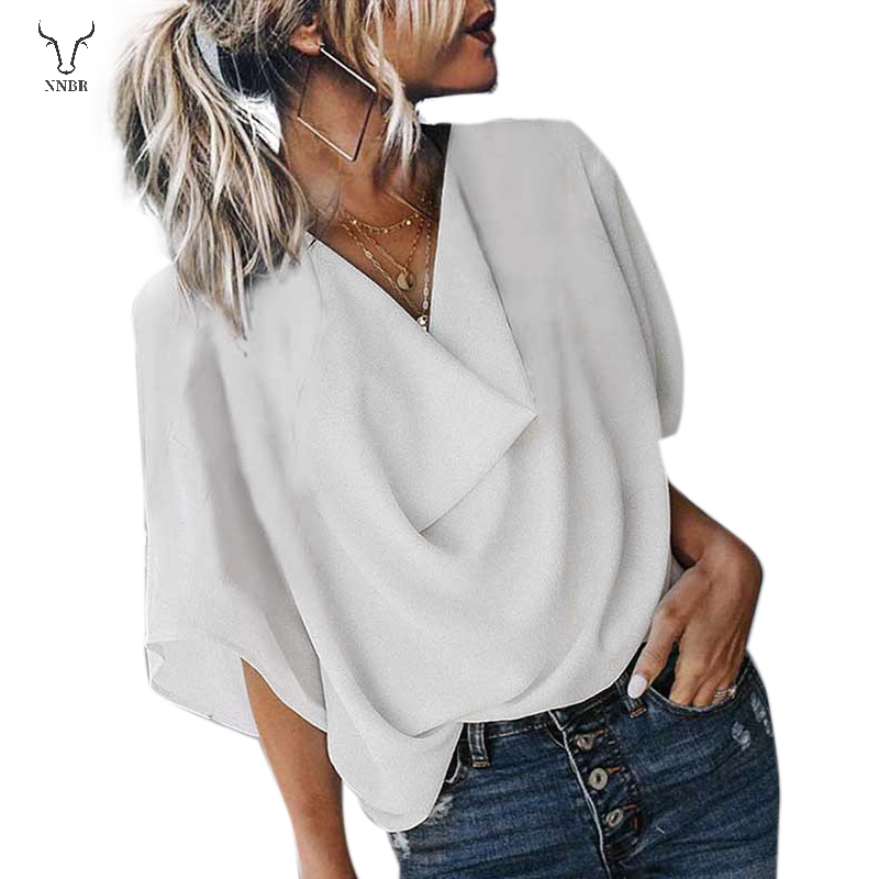 Nova Mulheres Moda Blusa De Chiffon Verao V Colarinho Solto Camisa Branca S Nbr Fz Shopee Brasil - seja aplicável camisa das meninas t verão roblox t shirt