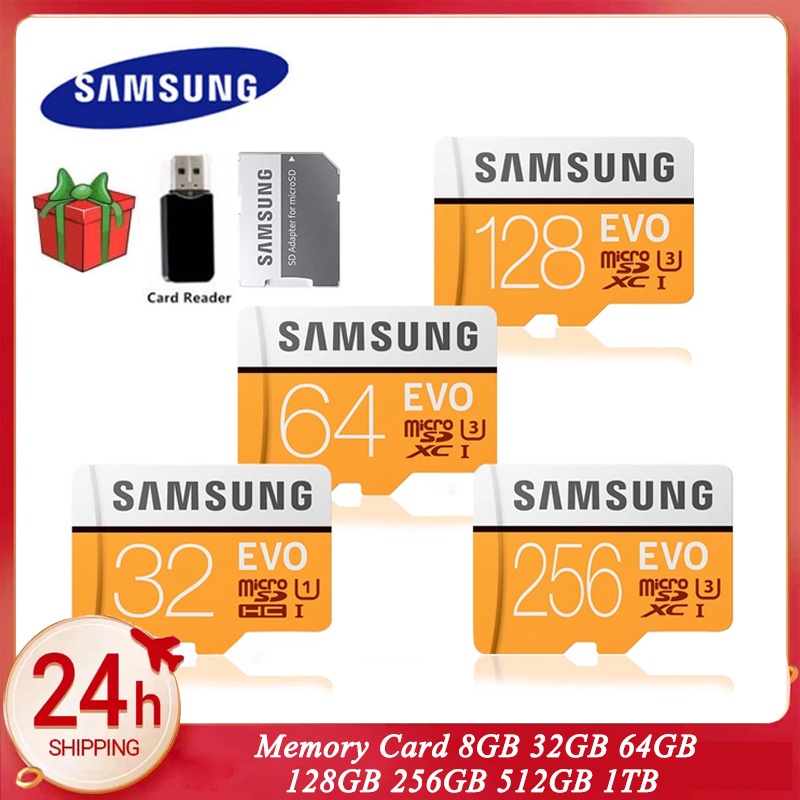 Samsung Cartão tf De Memória micro sd 64gb u3 evo plus 128gb 256gb 512gb 1tb 64gb Gb 8 32gb Ultra Hd