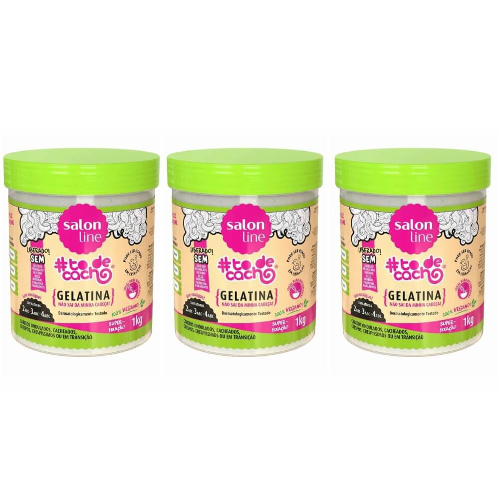 Salon Line To De Cacho Gelatina Super Fixacao 1kg Kit C 03 Shopee Brasil
