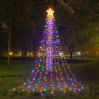 Decorações de Natal ao ar livre Luzes de estrelas 350 LED Luzes de corda  solar Fácil instalação e luzes de Natal à prova d'água 8 modos Luzes de  árvore de Natal para