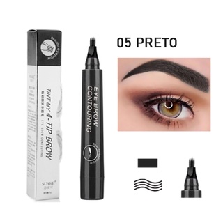 Caneta Lápis Microblading Sobrancelha Tattoo Preto / Marrom
