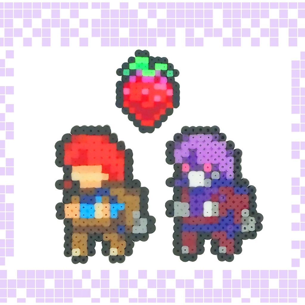 celeste-madeline-badeline-chaveiro-pixel-art-perler-beads-shopee-brasil