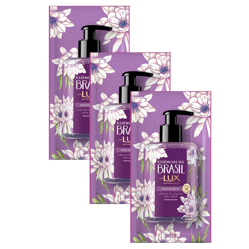 Kit com 3 Refil Sabonetes Líquido Lux Essências do Brasil Dama da Noite 240ml em Oferta na Shopee