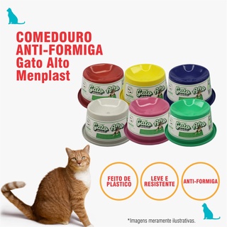 Comedouro pra gato elevado postura correta pet comedouro antiformiga para gatos