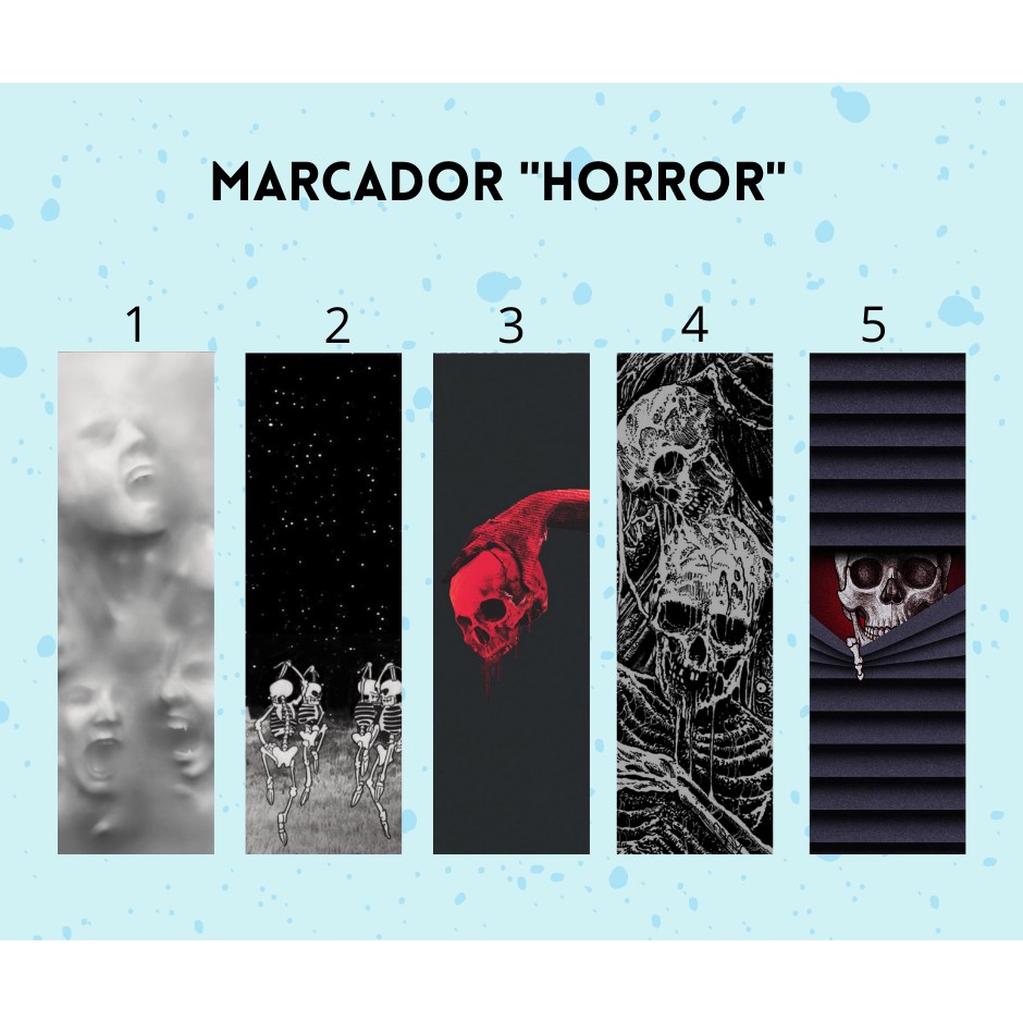 Marcador de página Horror plastificado com ou sem tassel