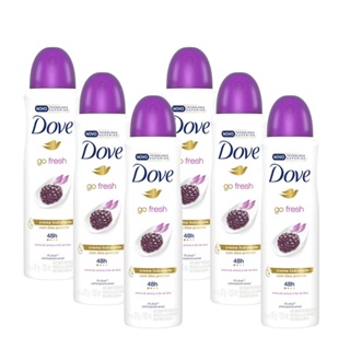 Kit 6 Desodorante Antitranspirante Aerosol Dove Go Fresh Amora e Flor de Lótus 150ml em Oferta na Shopee