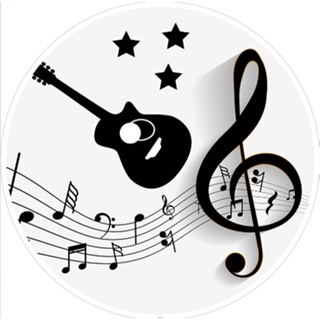 Painel De Festa Redondo Sublimado Em Tecido 1,50x1,50 Música em Oferta na Shopee