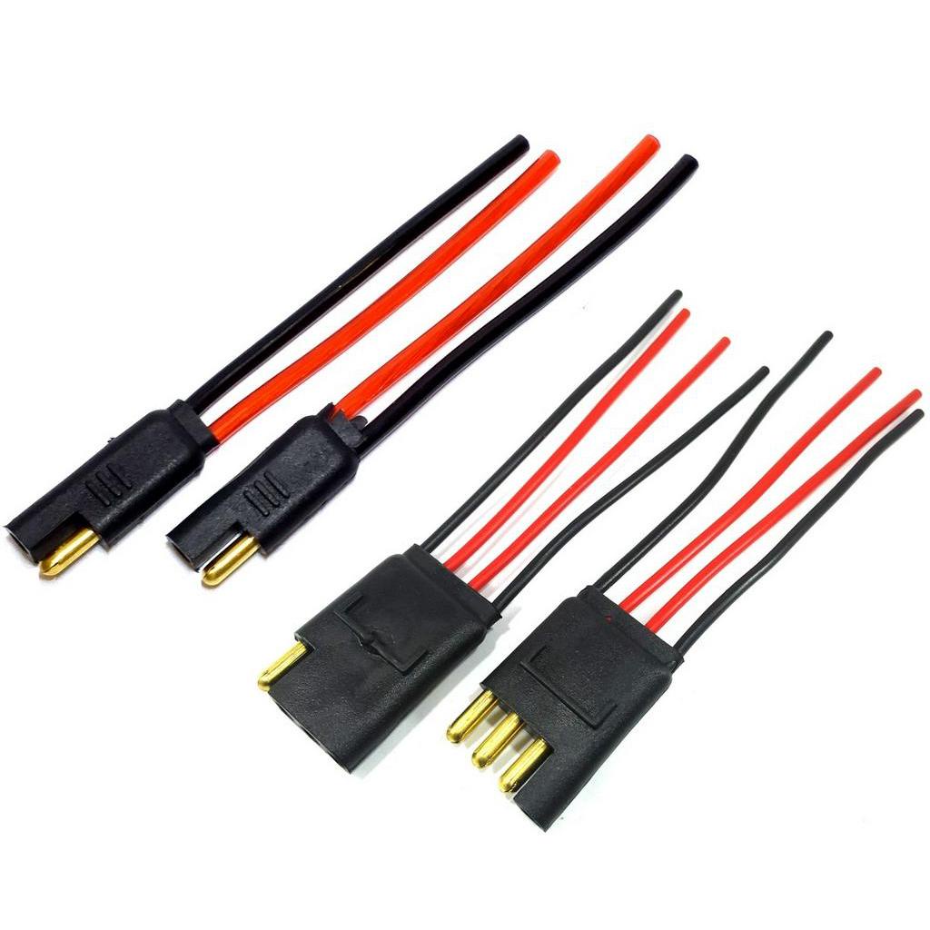 Conector 2 Vias Com fio de 4mm e Conector 4 Vias c Fio 1,5mm Plug Anti-Erro Som Automotivo