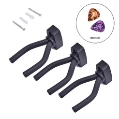 3 Suporte de Parede Violão Cavaquinho Ukulele Guitarra Violino + 2 Palhetas