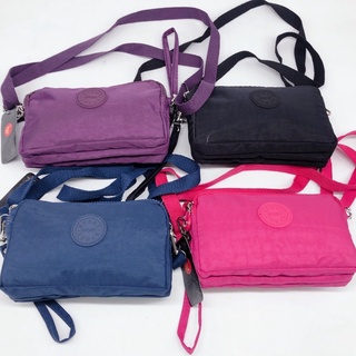 Carteira Bolsa Tiracolo Pequena de Mão Com 2 Alças 3 Camadas Com Zíper Porta Celular Nylon 4822