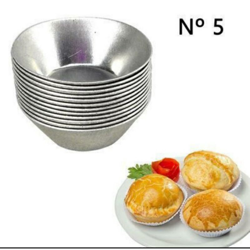 12 Forminhas Empada Lisa N°5 (Med:  5,3F x 3,0A x 7,9B) - MajuFormas