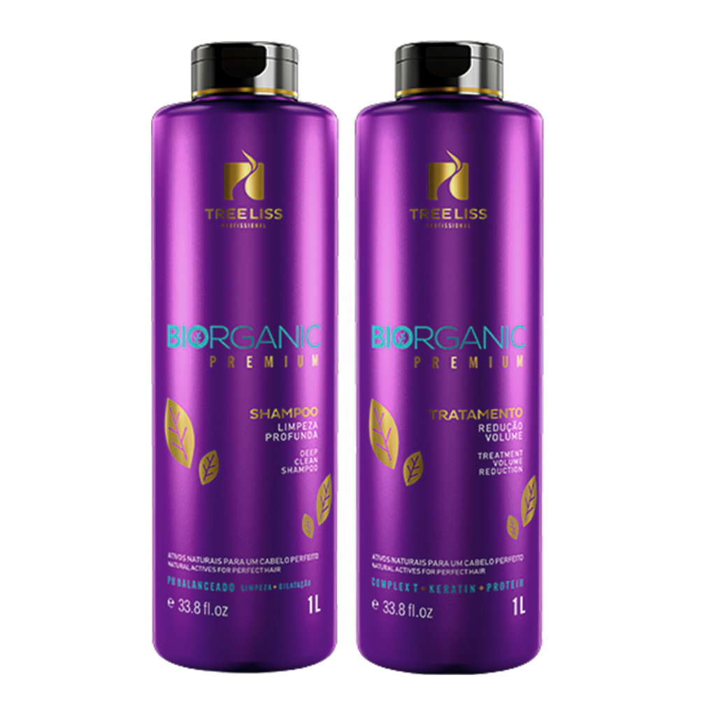 Kit Progressiva Profissional Biorganic Sem formol 1 Litro (2 Passos) Tree Liss