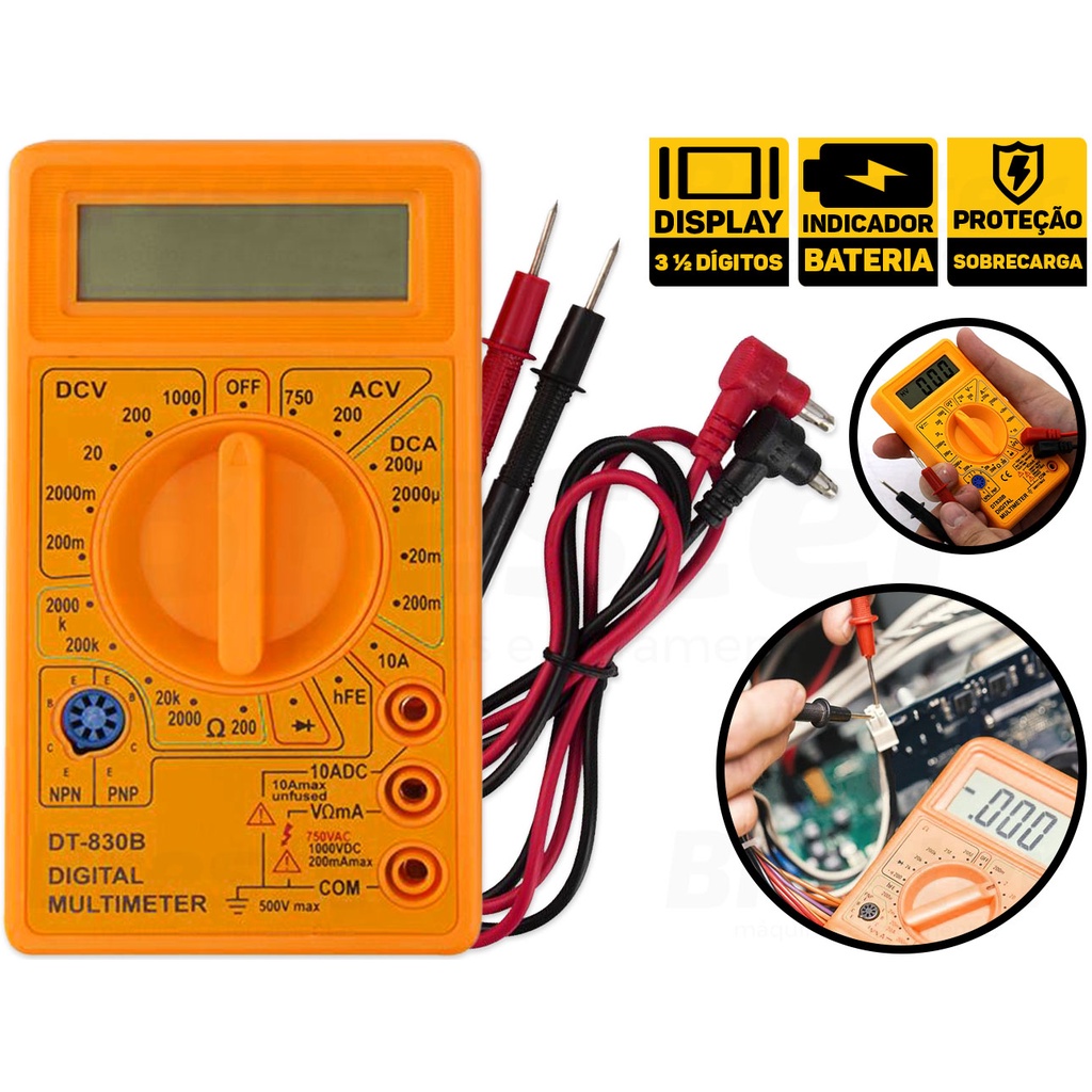 Multímetro Digital Profissional Portátil Western 978MD em Oferta na Shopee