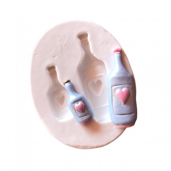 Molde De Silicone Duas Garrafas Alice Molde Para Confeitaria Molde Para Biscuit 401