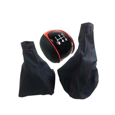 Kit Coifa Alavanca Cambio + Manopla Palio Argo + Coifa Freio De Mão - Vermelho
