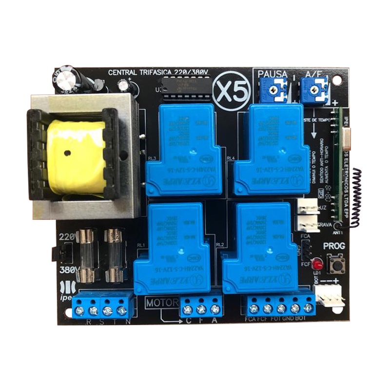 Placa Central Comando Motor Portão Eletrônico X5 Trifásica Industrial Ipec