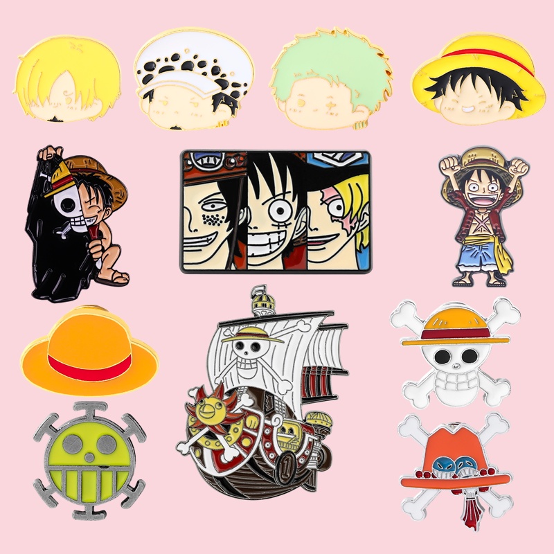 Anime One Piece Esmalte Broche, Emblemas De Desenhos Animados