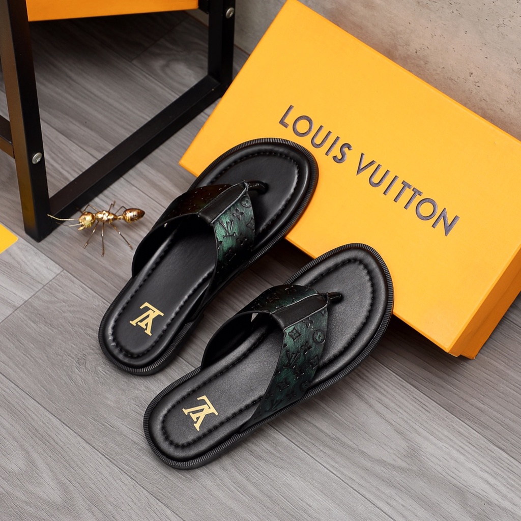 Sandália Flip Flops Masculina Preta Louis Vuitton - Desconto no Preço