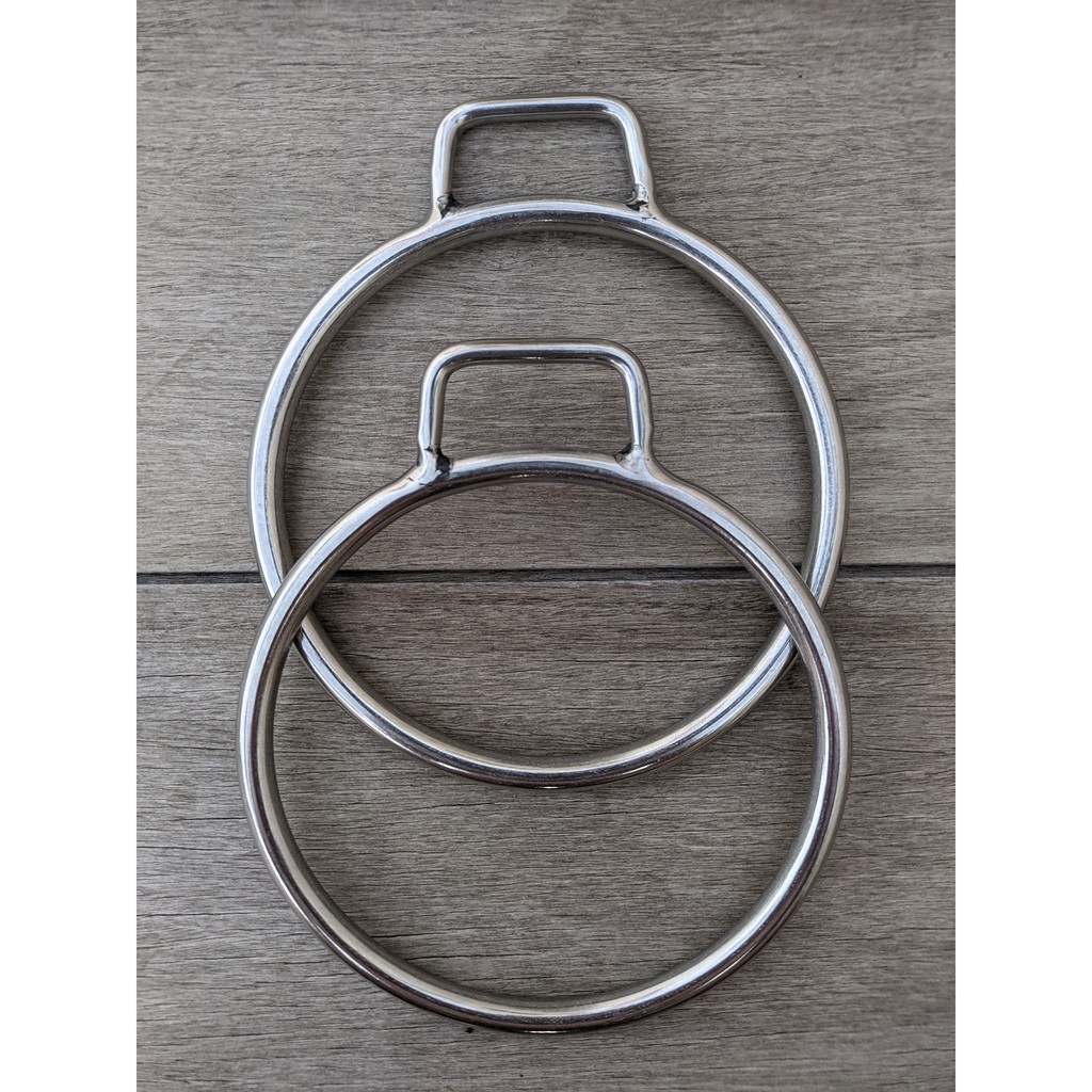 Estribo estrivo Argola Argolão em Inox com Alça Roliço Liso Traia Cavalo para montaria - oferta