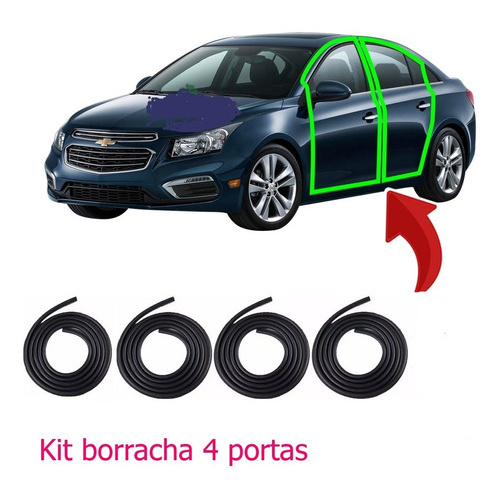 Kit Borrachas Vedação Cruze 2016 2017 2018 2019 4portas!!! em Oferta na Shopee