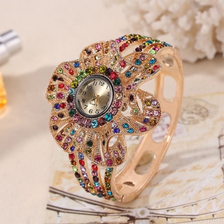 Relógio Feminino Com Pulseira Flor Grande Strass