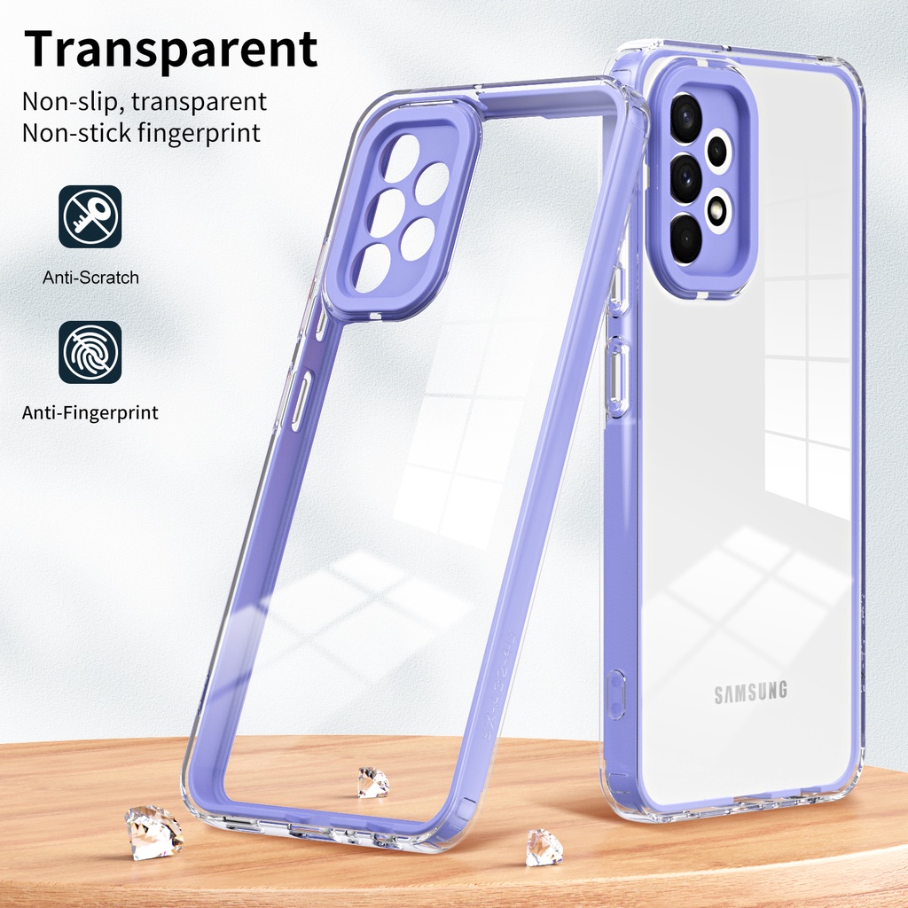 Capa De Celular Transparente À Prova De Choque Para Samsung A73 A53 A33 A13 A52 A51 Silicone Macia Pára-Choques