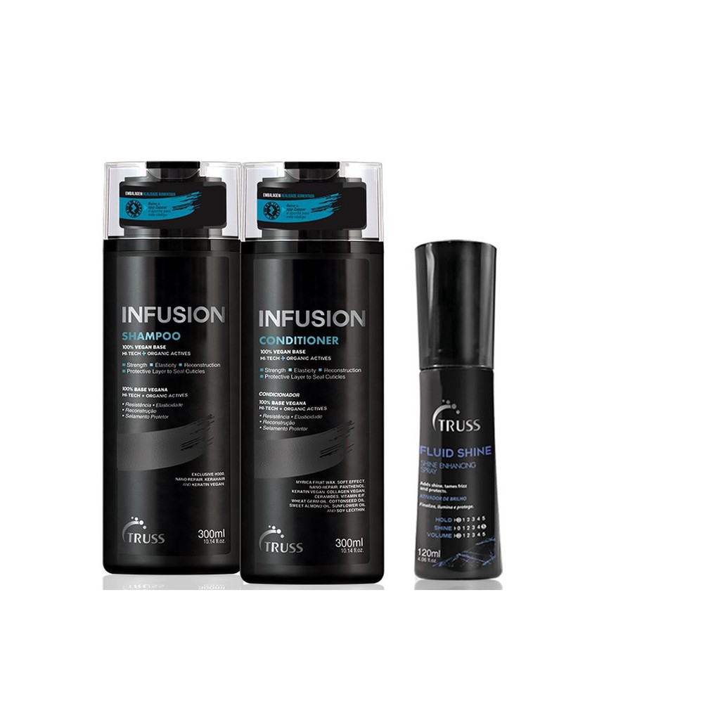 Truss Infusion Shampoo e Condicionador e Fluid Shine