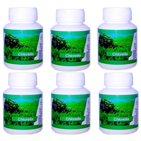 Chlorella 60 Capsulas 500 Mg Kit Com 06 Potes