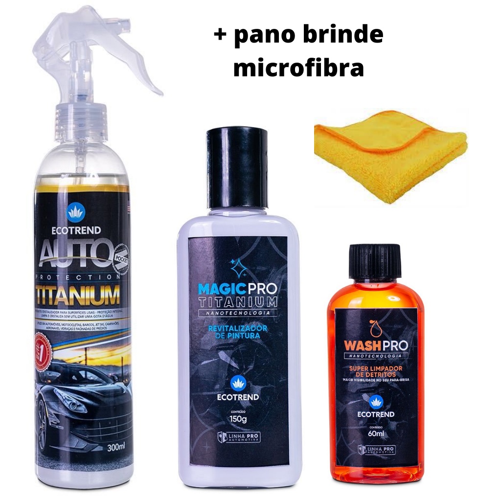 Auto Protection + Magicpro Titanium Revitalizado +  Washpro Super Limpador De Detritos ECOTREND SOUTH AMERICA