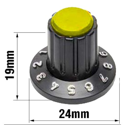 KNOB NUMERICO AMARELO 19 X 24 MM