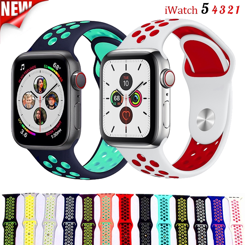 Diliberto Pulseira Nike Sport Para Apple Watch Band 42mm 44mm Pulseira De Silicone Apple Watch 5 4 Shopee Brasil