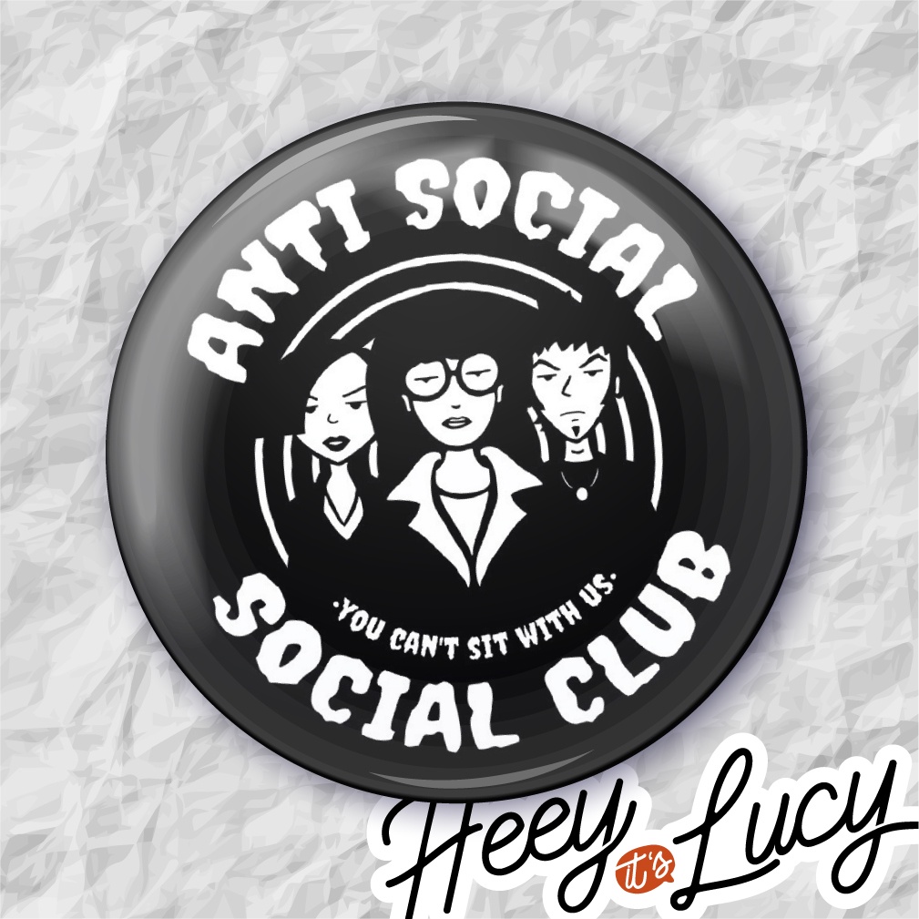 Botton Anti Social Club "you Can't Sit With Us" - Broche Alfinete 3,8 ou 4,4 cm