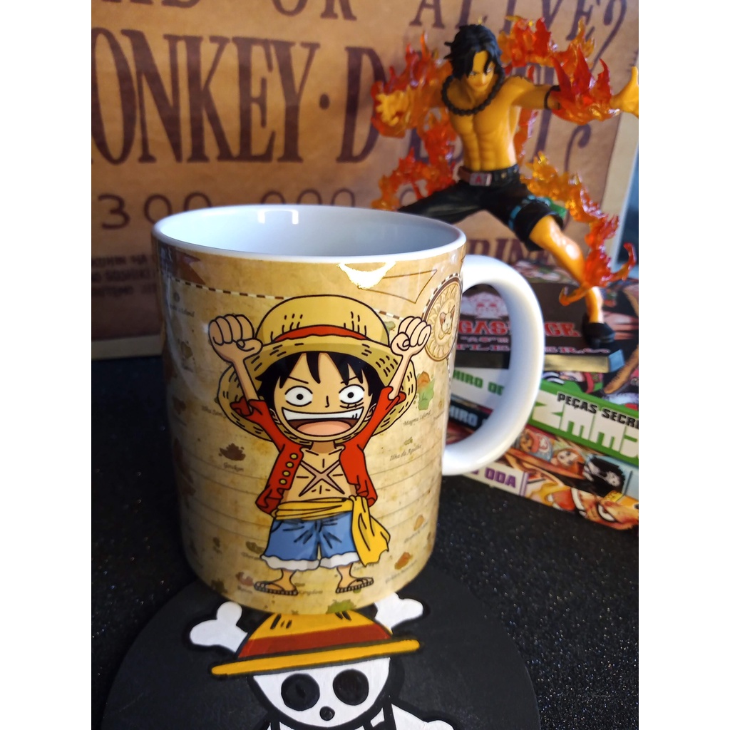 Caneca Personalizada TODOS OS PERSONAGENS de One Piece Porcelana Luffy Zoro Law Nami Usopp Kid Shanks Kaido Chopper Barba branca Kid Killer Sanji Robin Franky Ace Buggy Barba Negra