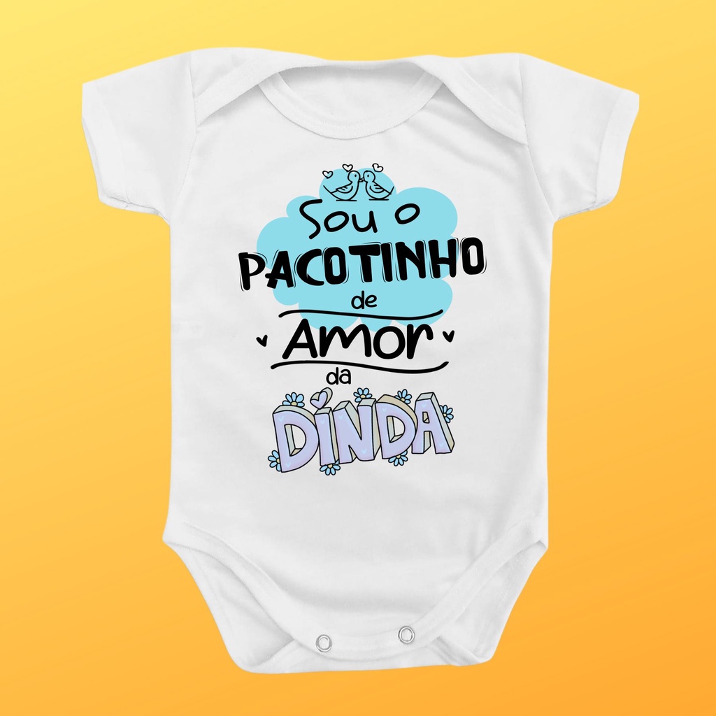 Body Roupa De Bebê Pacotinho De Amor Dinda Presente Azul em Oferta na Shopee