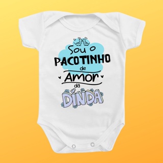 Body Roupa De Bebê Pacotinho De Amor Dinda Presente Azul em Oferta na Shopee