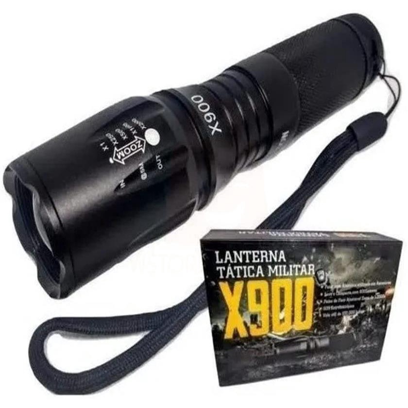 Lanterna Zoom Militar Tatica X900 Longo Alcance Led Bivolt | Shopee Brasil