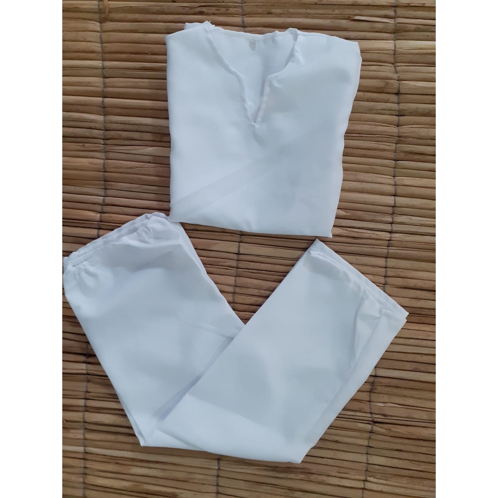 Conjunto de Ração Branco  Infantil masculino/Umbanda e Candomblé