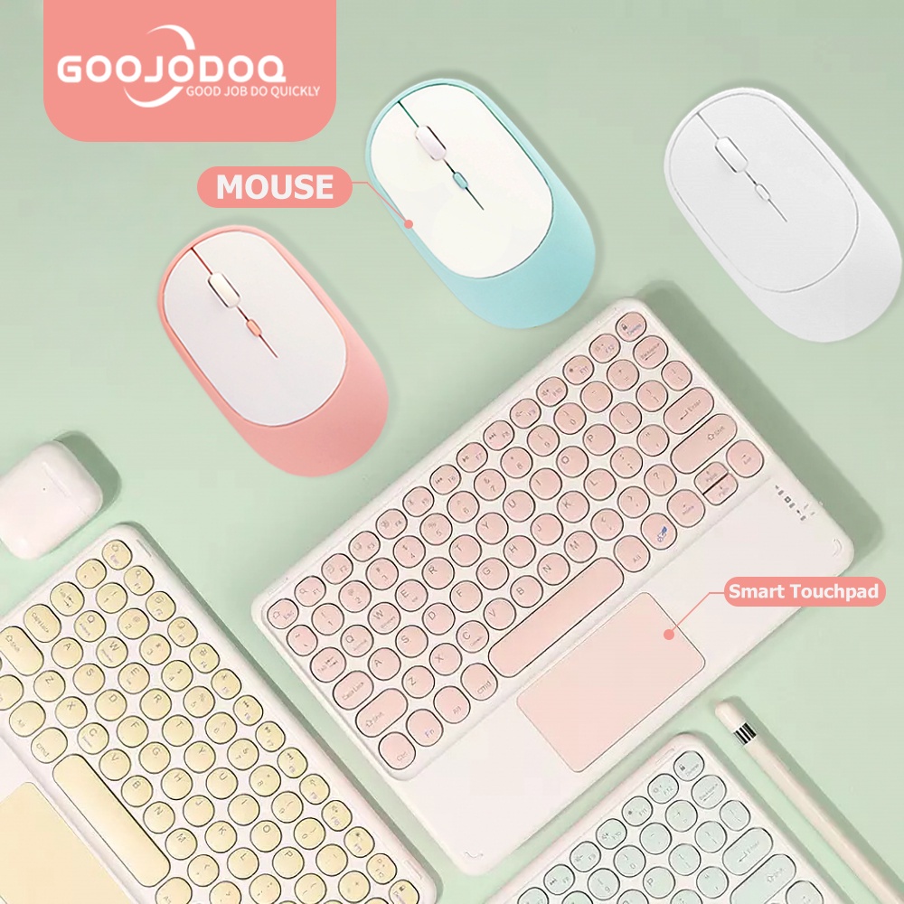 Goojodoq Teclasdo Sem Fio Bluetooth Touchpad Para Ipad Teclas Universal Para Android Ios Pc