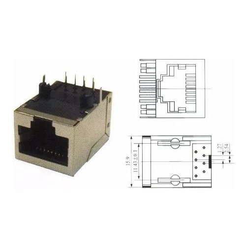 Modular Jack Rj45 Fêmea Blindado 8p8c 90g  59-01