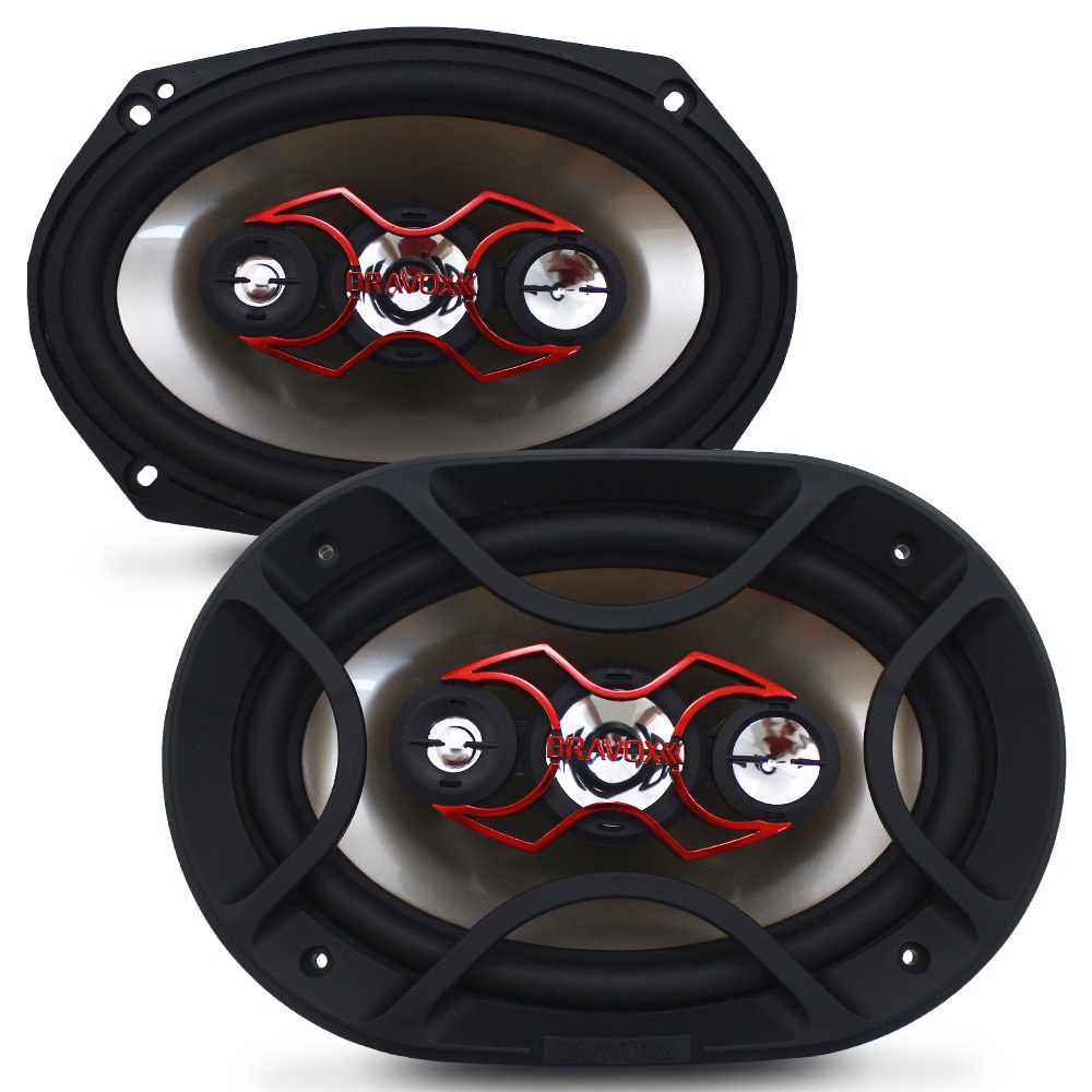 Alto Falante 6x9 Polegadas Bravox 140w Rms B4X69-X Quadriaxial 4 Ohms Bobina Simples 280w Pico Par em Oferta na Shopee