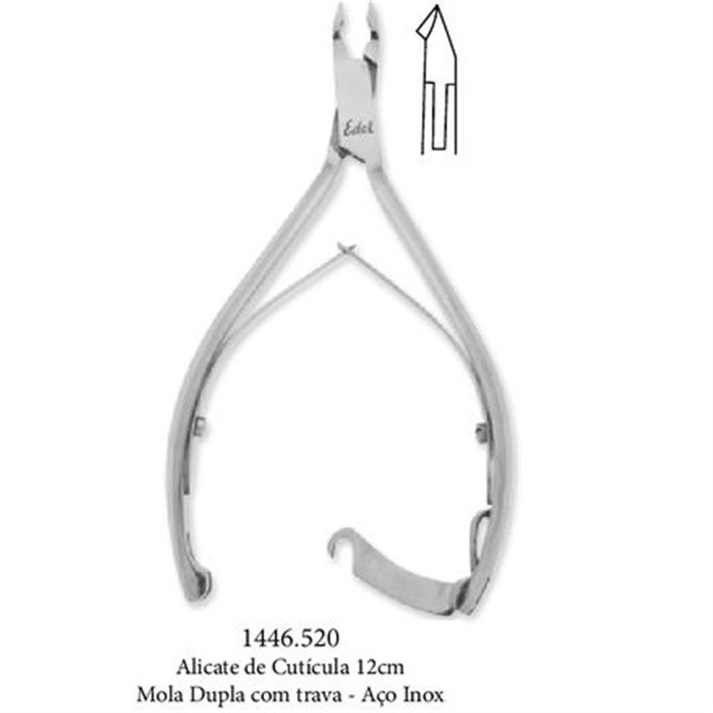 Alicate de Cutícula Edel Solingen Mola Dupla Aço Inox 12cm