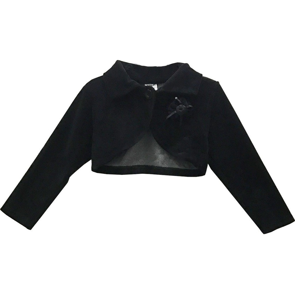 Bolero Infantil Festa Plush Preto Pronta Entrega