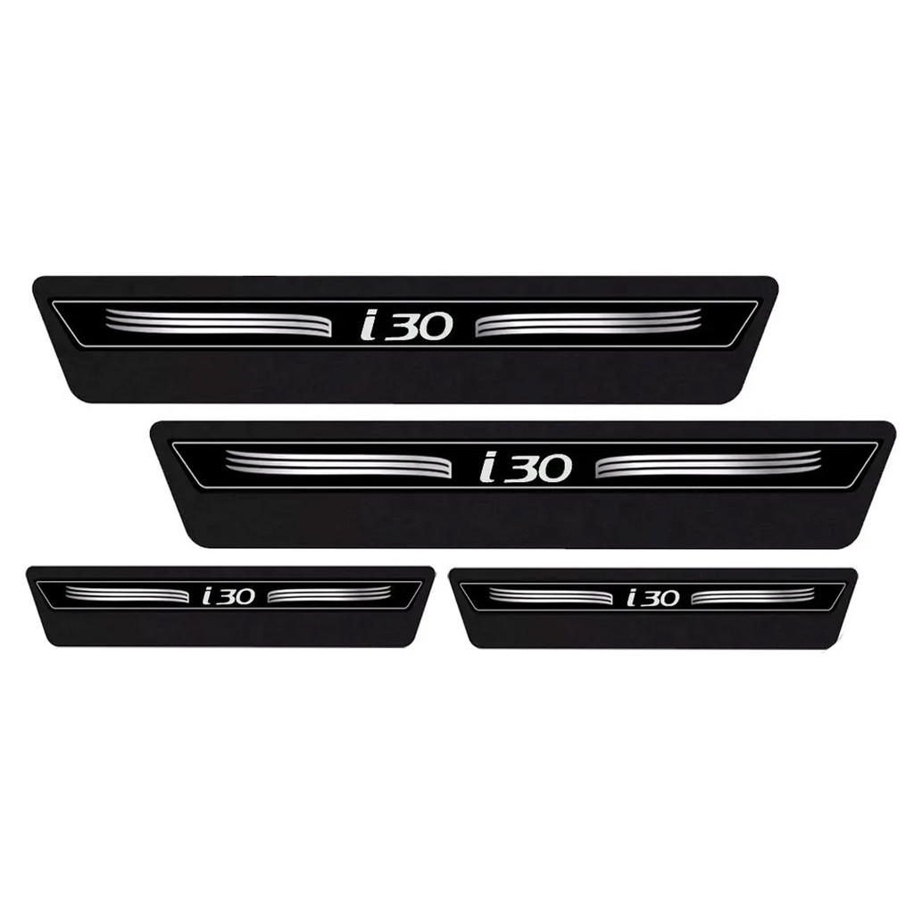 Kit 8 Peças Soleira Adesivo Porta Compativel com i30 - Preto
