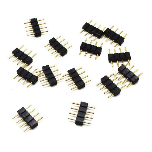 Kit 10 Emenda Conector Macho Fita Rgb Led 4 Pinos 5050 3528