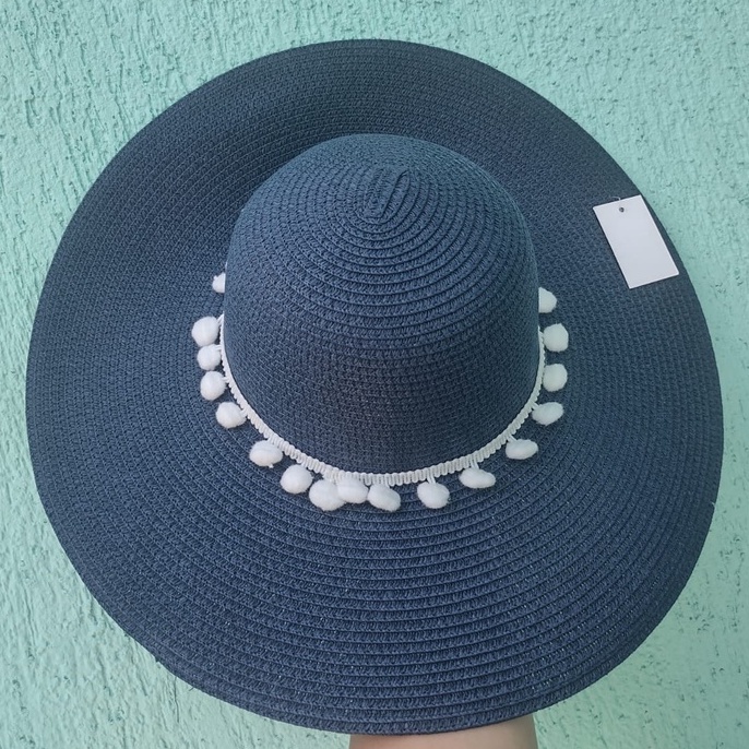 Chapéu Floppy Estiloso Corrente e Flor Praia - Verão Feminino