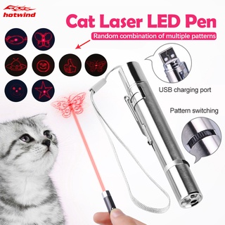 HW 3 Em 1 USB Interativo Recarregável Luz Laser De Ponto Vermelho Toy Funny Cat Sight Pointer Caneta Chaser