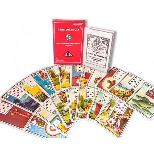 Tarot Baralho Lenormand Cartomanc  Vermelhoo- 36 Cartas - Magia do Oráculo Taro da Cigana, + Manual Detalhado com Significados em Oferta na Shopee