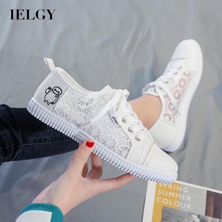 Sapatos Brancos Respiráveis De Renda Feminina IELGY