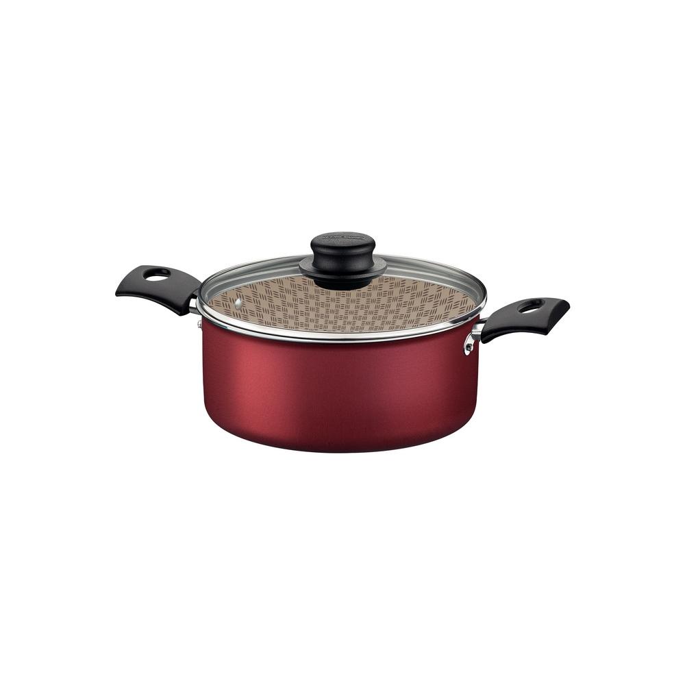 Panela Caçarola 20 cm Tramontina Antiaderente Turim Vermelha em Oferta na Shopee